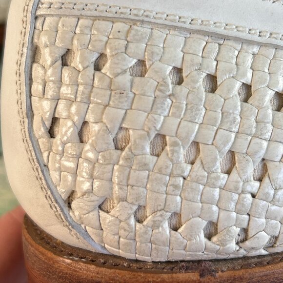 Allen Edmonds Seville Oxfords Mens 8.5 EEE White Basket Weave Leather Dress Shoe main image 7